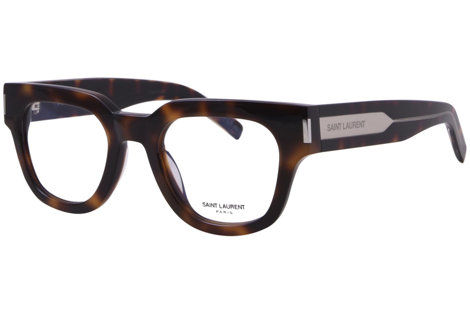 Saint Laurent SL-661 002 Eyeglasses Havana/Crystal Full Rim Rectangle Shape 50mm