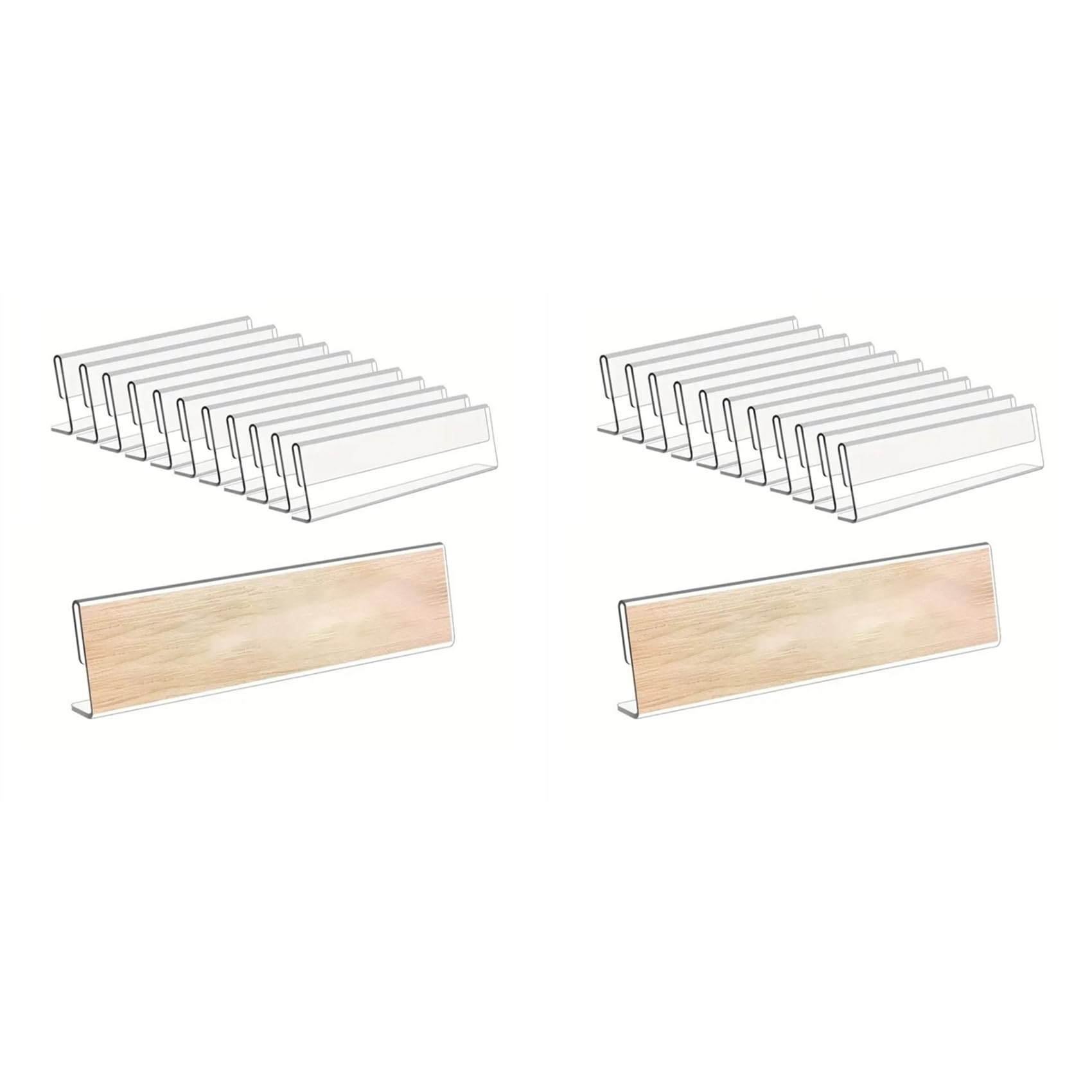 Jnchdghwa 24 Pack Acrylic Desk Name Plate Holder, Clear Small 2x8 Double Sided Display Sign Holder Acrylic Name Tent Holders
