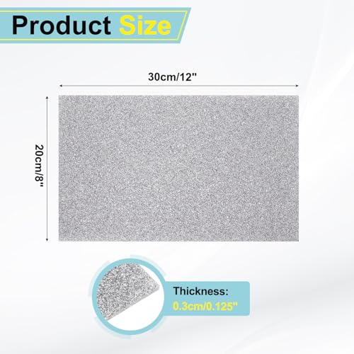 Image of MECCANIXITY 1 Pcs Silver Glitter Acrylic Sheets 1 /8 inch Thickness 12 inch x 8 inch Glossy PMMA Fluorescent Plastic Sheets Extruded Translucent Blanks for DIY Art Crafting Laser Cutting & Engraving