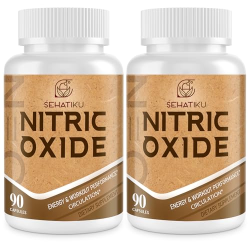 Image of SehatiKu Nitric Oxide Supplement, Nitric Oxide Booster & 6-in-1 Phytonutrient Blend for Heart, Flow, Immune - 90 Capsules (2 Bottle)