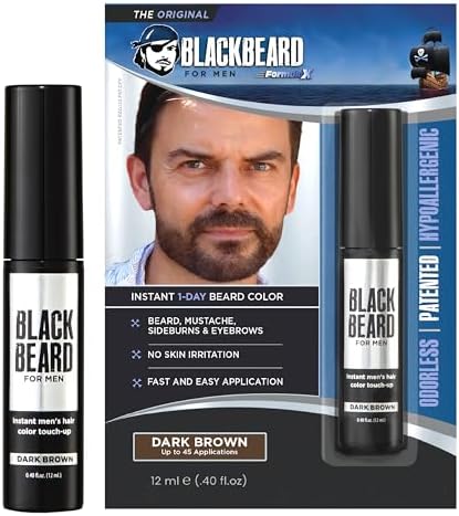 Blackbeard for Men Instant Beard Color, Dark Brown, 1 Pack