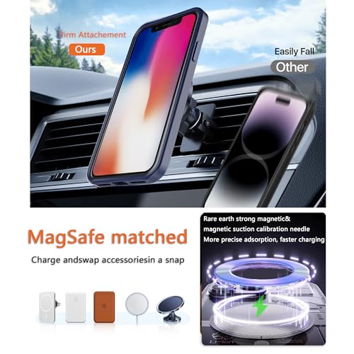 Image of Magnetic iPhone Xs MAX case,Compatible with Magsafe, Military-Grade Protection,Slim Translucent Matte Shockproof with Anti-Scratch Anti-Fingerprint Phone Cover (Dark Blue, iPhone Xs MAX)