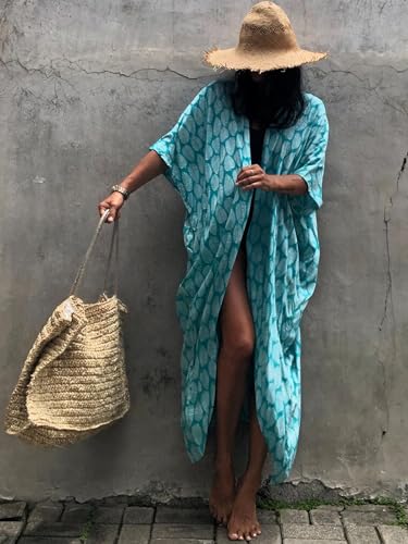 Image of Kaftan Dresses for Women Plus Size Summer Beach Dress with Print and Swim Cover Ups