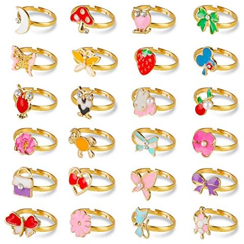 Hifot kinderringe mädchen Prinzessin Schmuck Set 24 Stück Cover