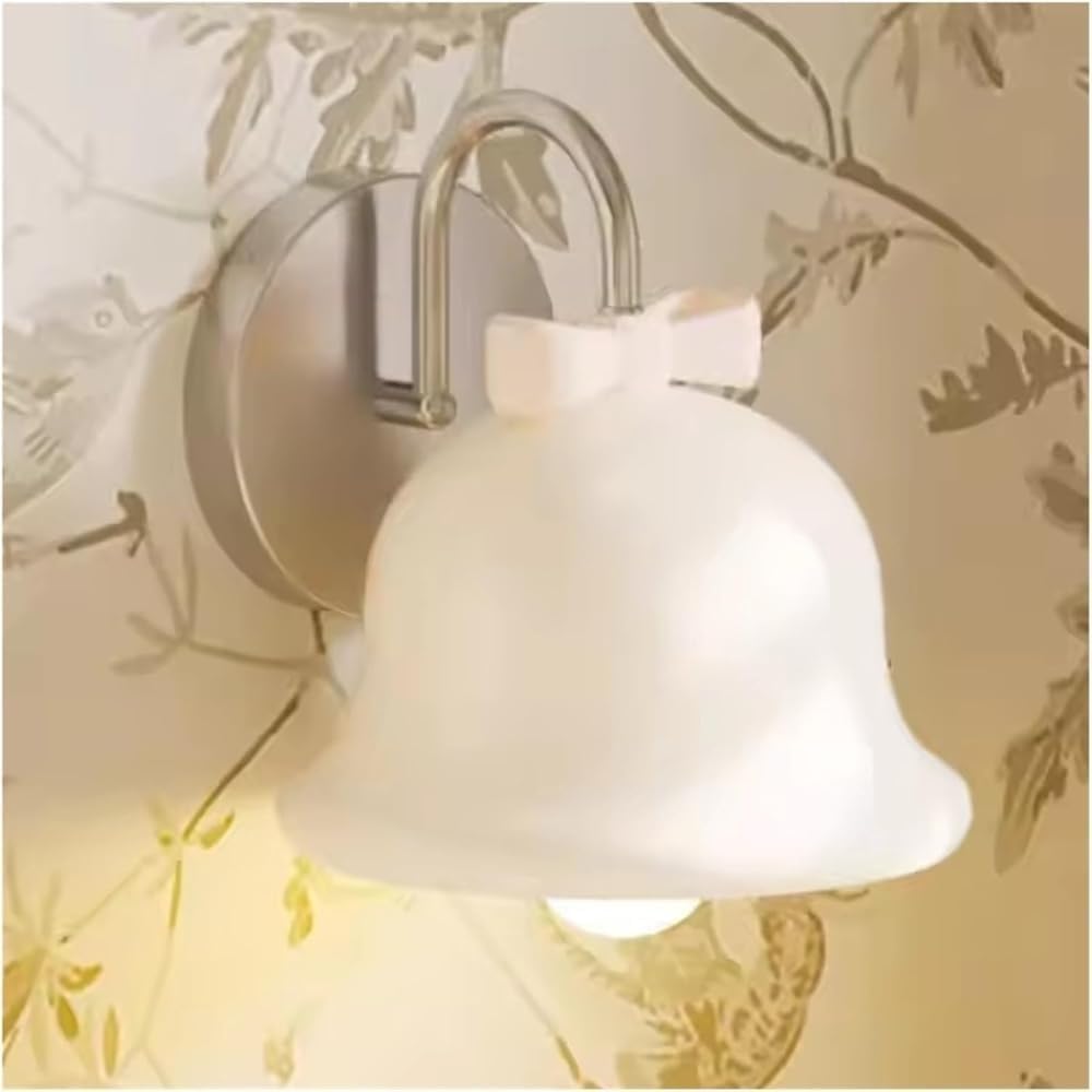 Księżniczka Sypialnia Biała Księżyca Lampa ścienna Dzwonek - Nowoczesna artystyczna lampa LED do pokoju dziecięcego - Ciepłe i romantyczne oświetlenie - T-155 (BIA