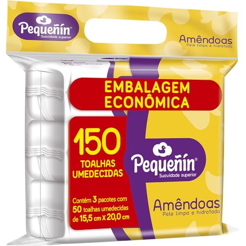 Pequeñín, Lenços Umedecidos, Amêndoas - 150 unidades