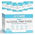 JJ CARE Large Alcohol Prep Pads [Pack of 60], 4 x 6" Sterile Alcohol Pads Individually Wrapped, 70% Isopropyl Alcohol Wipes, 2 Ply Alcohol Swabs, Perfect for Medical, First Aid Kit and Home