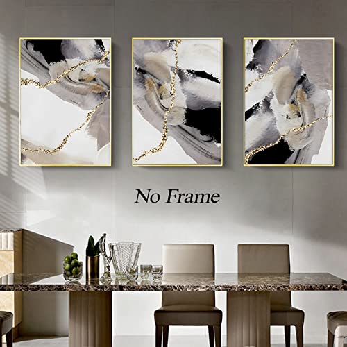 Black Beige And Gold Wall Art Gold And Grey Abstract Painting Black And Gold Foil Artwork For Wall Neutral Black And Beige Paintings Modern Grey Art Print For Living Room Decor 16X24Inchx3Pcs No Frame #TOP3