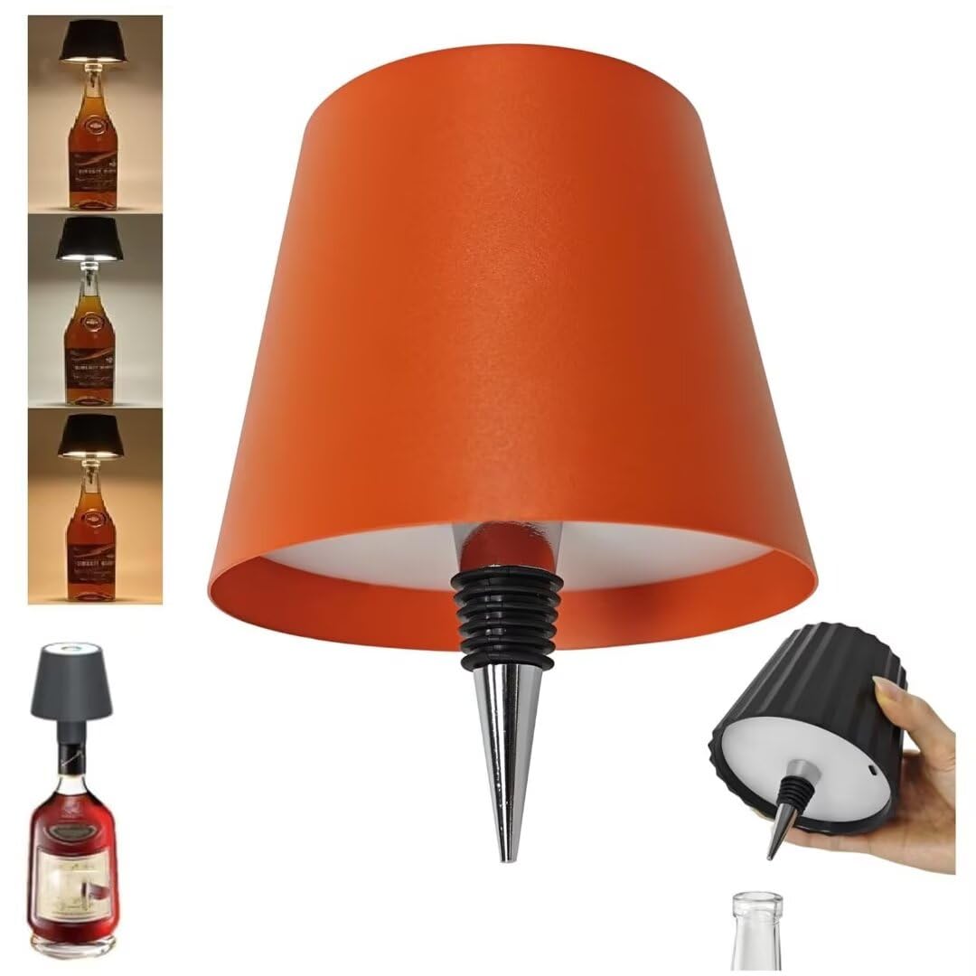 Pridola Wireless Bottle Lamp, LED Wine Bottle Lamp, RGB/3 Color Stepless Dimming Pridola Bottle Lamp, Touch Control Wireless Bottle Lampshade, Rechargeable Wine Bottle Lights for Bars Restaurants