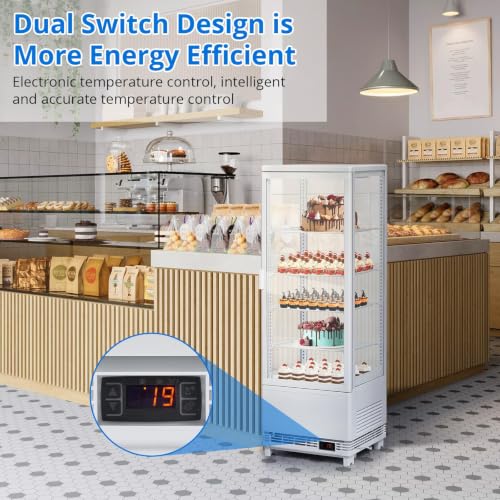 Image of Garvee 4.2 Cu.Ft Refrigerated Display Case, Glass Door Cooler | Glass Door Display / LED Interior Lighting / Beverage Cooling