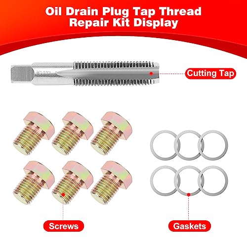 image for JMMRRR Oil Drain Plug Tap Thread Repair Kit M13 x 1.5MM Oil Pan Screws