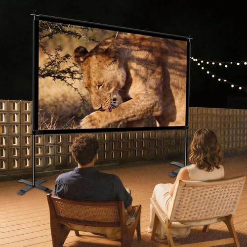 Pantalla de proyector portátil 120 pulgadas con soporte y bolsa miniatura 2