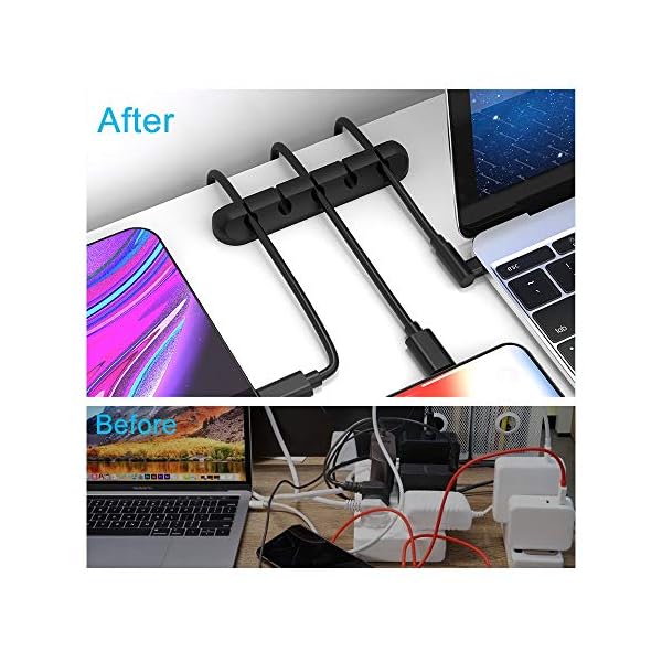 Twine Organizer, Cable Clips Twine Holder, Cable Administration USB Cable Energy Wire Twine Clips, 2 Packs Cable Organizers for Automobile Residence and Workplace (5, 3 Slots) - Image 3