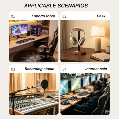 Soporte para auriculares de mesa en aluminio para sala de exposición y estudio de sonido 7