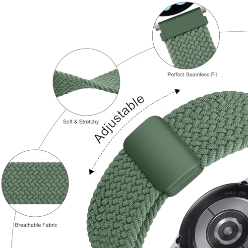 Image of Tobfit Soft Magnet Nylon Watch Strap Compatible for Samsung Galaxy Watch 4 /4 Classic (Watch Not Included), 20mm Smartwatch Nylon Single Loop Woven Band Straps for Men & Women