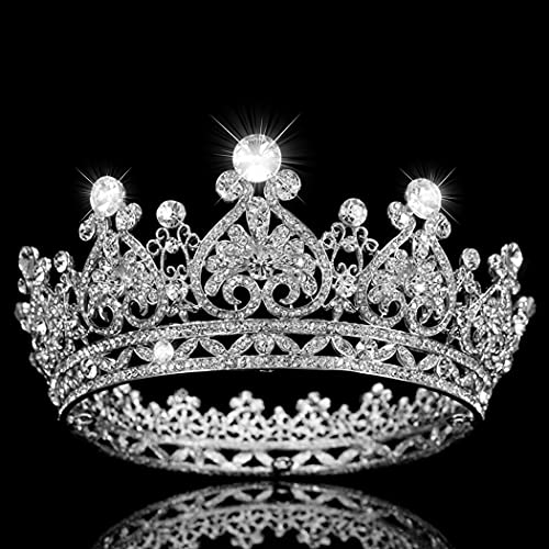 NODG Silver Crowns for Women Silver Crystal Tiara Crowns for Women Crowns and Tiaras for Women Princess Crowns Hair Accessories for Wedding Prom Bridal Party Costume