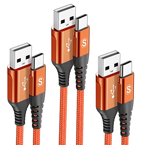sweguard USB C Kabel 3.1A [3Stück 3m+2m+1m] Schnellladung, Ladekabel USB C Nylon Type C Kabel für Samsung Galaxy S23 S22 S21 S20 Plus/Ultra/FE,Note 20/10,A71 A52 A51,i Phone 15 pro max,HUAWEI P60/P50