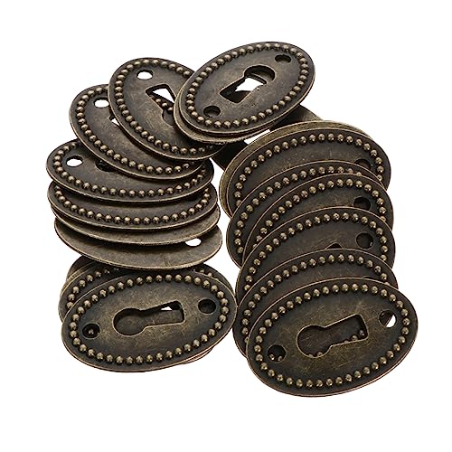 Gadpiparty 20個 キードロワートリム ドレッサー引き出し ネジ付き鍵穴カバー 引き出しの鍵穴 キーホールエスカッション ヴィンテージインサート 装飾 鍵穴飾り ヴィンテージ家具用品 亜鉛合金