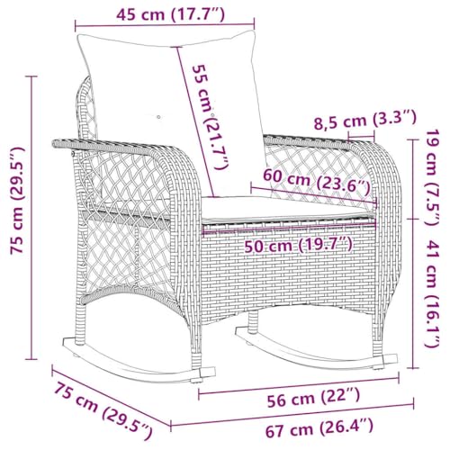 Fauteuil à bascule de jardin résistant aux intempéries et stable