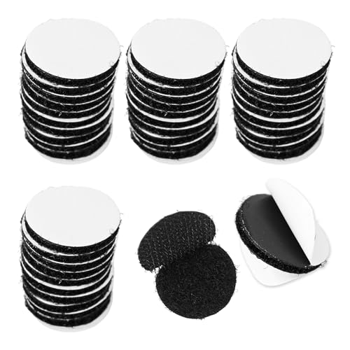 Image of pson 40Pcs 1 Inch Black Sticky Adhesive Dots, Round Hook and Loop Fasteners, Double Sided Self Adhesive Tape for Home Office Wall Mounting, Carpet Gripper, Industrial Strength Nylon