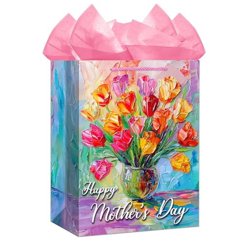 FLYAB Happy Mother's Day Gift Bag - 11.5