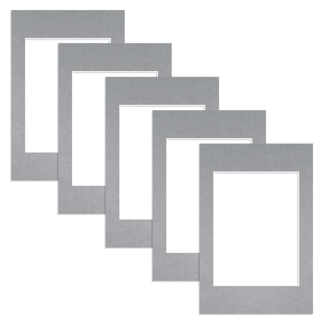 Alison Kingsgate 6X4 Silver Picture Mount for Frame - 4X3 Aperture - Pack 5 — image 1