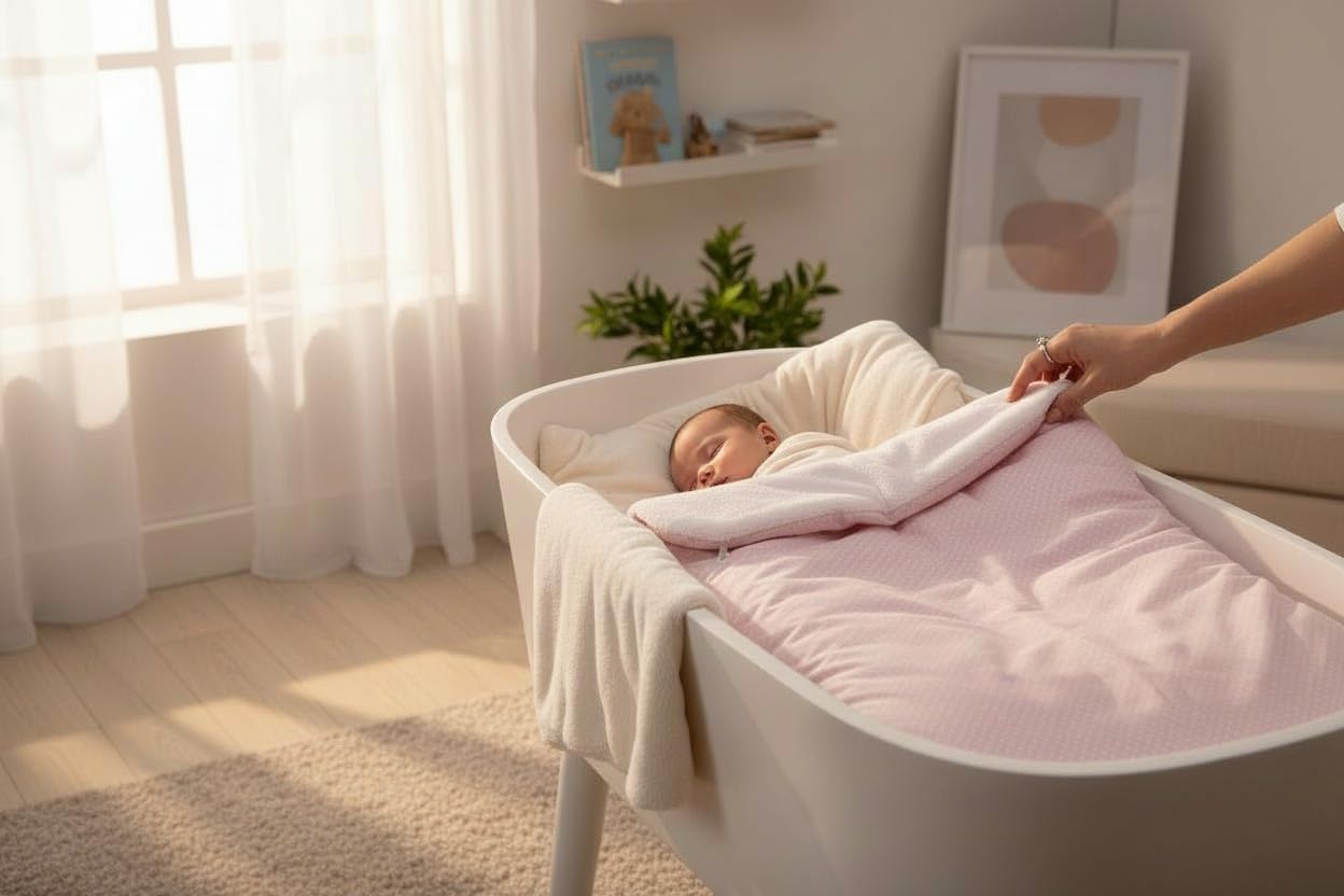 Saco Capazo Bebé Invierno Universal 75x40 cm – Manta Envolvente de Algodón Suave y Transpirable – Apto para Carrito, Cuna y Silla de Paseo – Fabricado en España