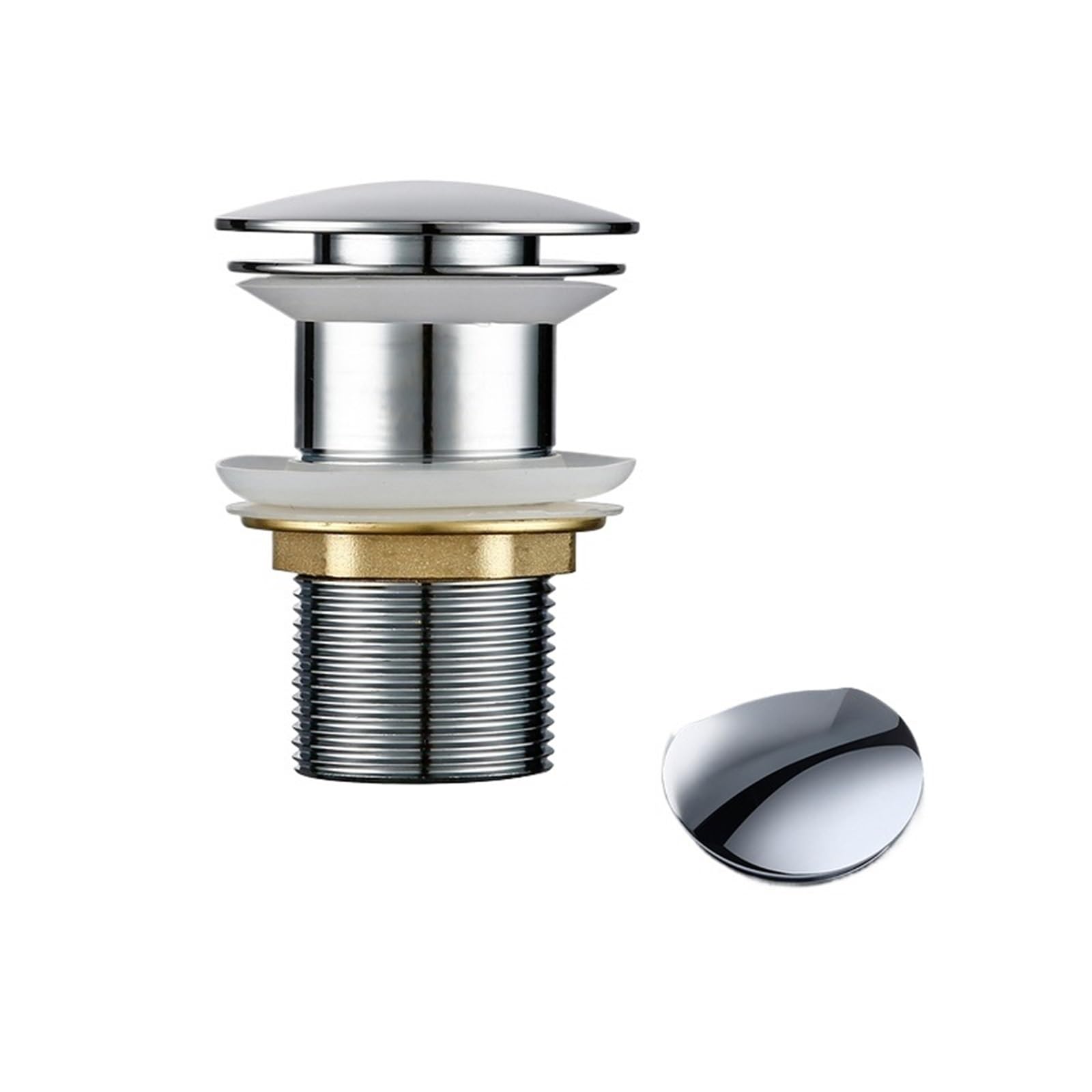 Basin Sink Pop Up Drain Pop Up Drain Button Bathroom Sink Drainer Siphon Waste Stopper Wash Basin Faucet Accessory Washbasin Pipe Black Gold Rose for Bathroom(Color3-1)