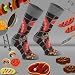 TODO Lustige Socken Damen und Herren, Coole Socken mit Motiv - Bunte, Mehrfarbige, Verrückte (43-46, Grill)