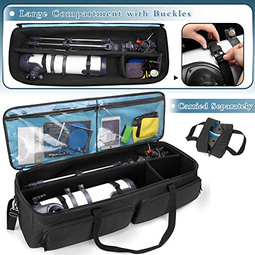 Samdew Astronomical Telescope Case, 40.8" Large Telescope Storage Bag For Telescope Tube & Tripod, Soft Padded Telescope Accessories Carry Case & Counterweight Bag Compatible With Celestron Telescope #TOP2