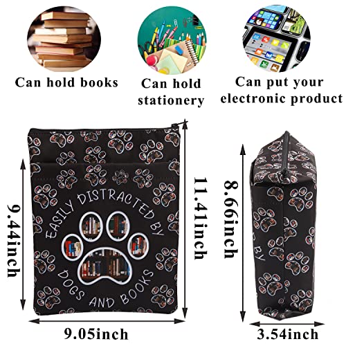 PLITI Book Lover Book Sleeve Dog Lover Gift Easily Distracted By Dogs and Books Book Protector for Animal Lover (Distracted Dogs Books BSblU) - Image 2