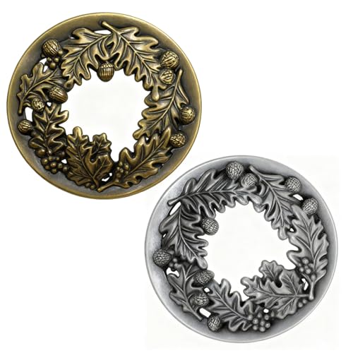 Lid Jar Candle Topper Scented Leaf Pine Candle Toppers Cover Accessory Shade Sleeves for Women Help Burn Melt Evenly Gifts for Candle Lovers 3.19inch in Diameter (Antique Silver and Antique Bronze)