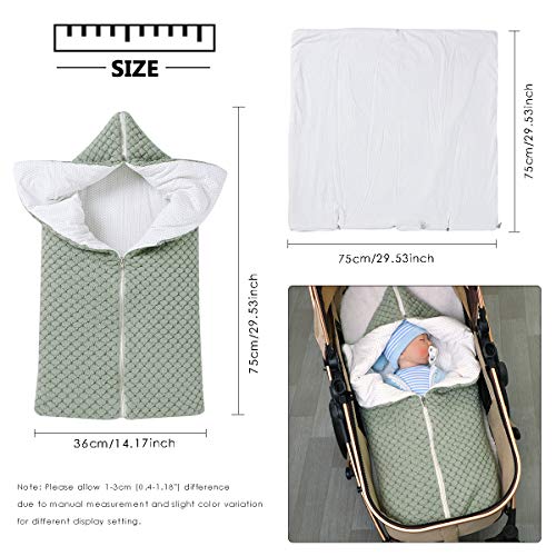 Camidy Babyslaapzak zak, gebreide kinderwagen, wrap, zacht, warm, rits, pasgeborenen, swaddle deken, douche, cadeau voor baby's van 0-12 maanden - Afbeelding 8