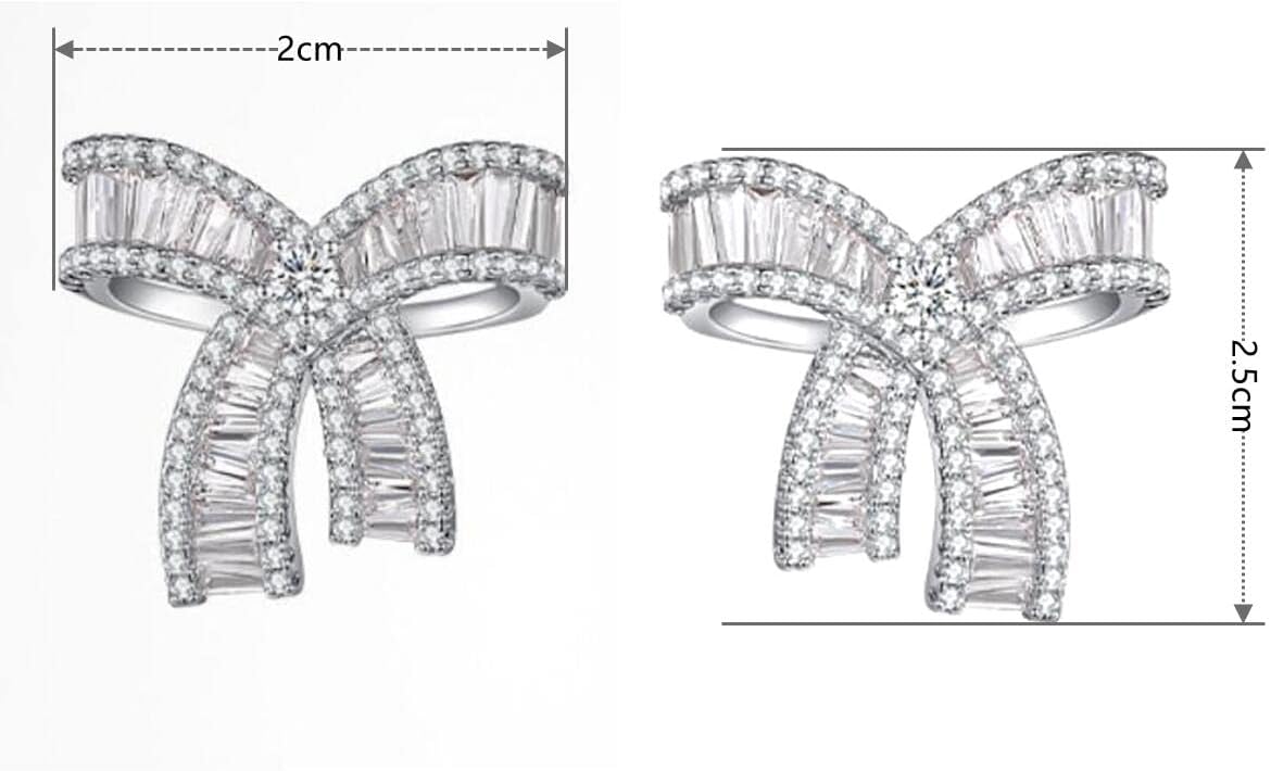 Fashion Design Statement Rhinestone Large Bow Stud Earrings for women - Image 2