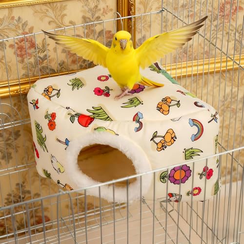 Zubehors Nistkasten Für Sittiche | Warme Schlafhütte Mit Kuschelhängematte | Schutzhütte | Für Sittiche Nymphensittiche Finken Und Außenbereich Garten Terrasse Und Hinterhof