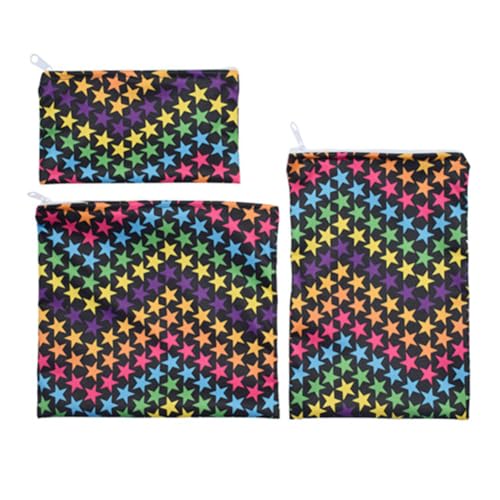 Bolsa de sándwich reutilizable | 3 bolsas reutilizables de tela para sándwich, limpieza sencilla - Artículos para el hogar Bolsa con cremallera para pan de almuerzo de chocolate Caramelo