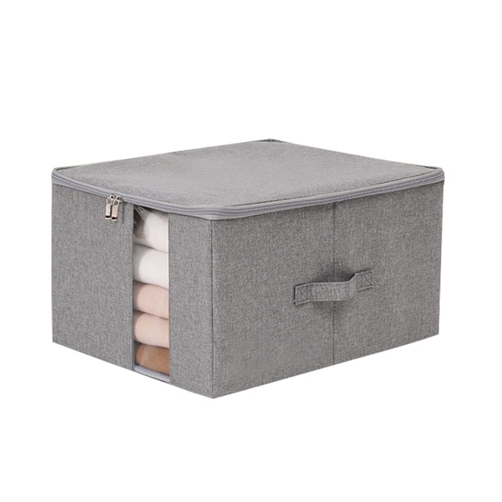 ETRGFTHU Clothes Quilt Storage Box Household Under-bed Debris Organizer Foldable Large Capacity Design Dustproof Moistureproof and Waterproof(Grey,35cm*28cm*18cm)
