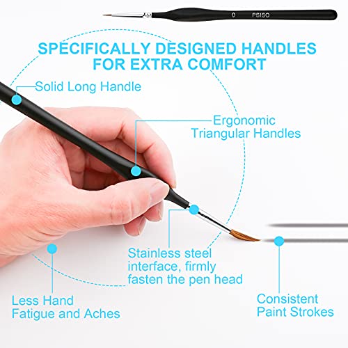 Psiso 10 Pcs Miniature Paint Brushes Kit thumb #3