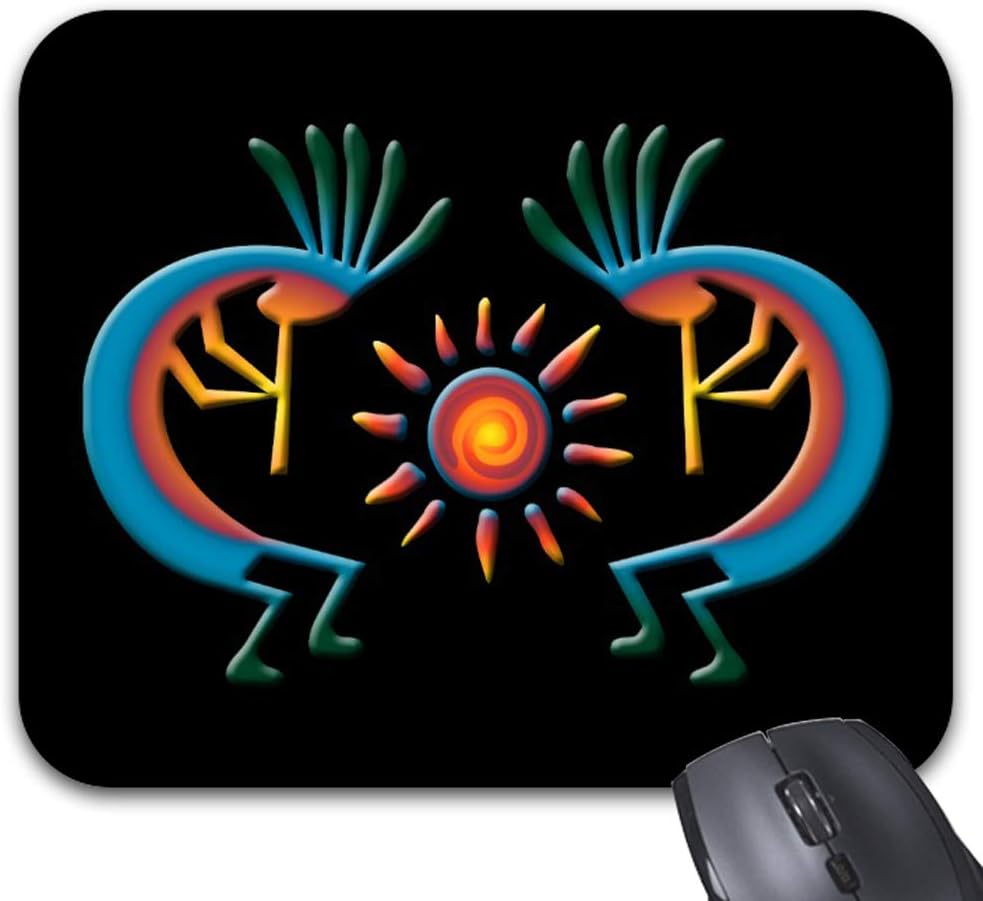 Smity 106 Mousepads Kokopelli with Sun Southwest Black Mouse Mat