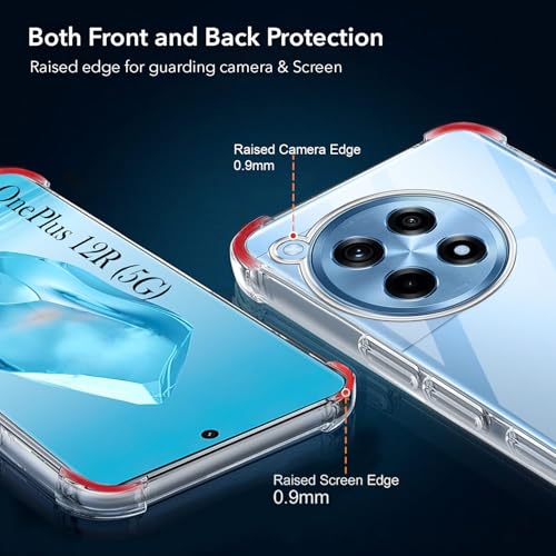 Image of Jkobi Shockproof Crystal-Clear Back Cover for OnePlus 12R 5G (Anti Yellow Case | Drop & Camera Protection | Hard Polycarbonate)