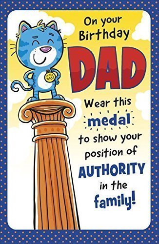 UK Greetings Dad Biglietto di compleanno - Gatto