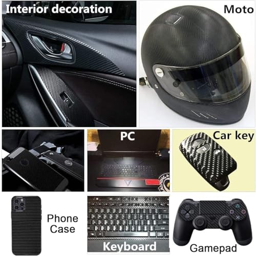 Arespark 6D Carbon Folie,Schwarz Autofolie 150 X 30cm,Selbstklebend Autofolie aus Vinyl, Auto Schutz Carbon Folie