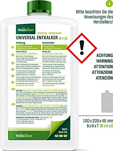 Descalcificador para máquinas de café - 750ml compatible con todas las máquinas