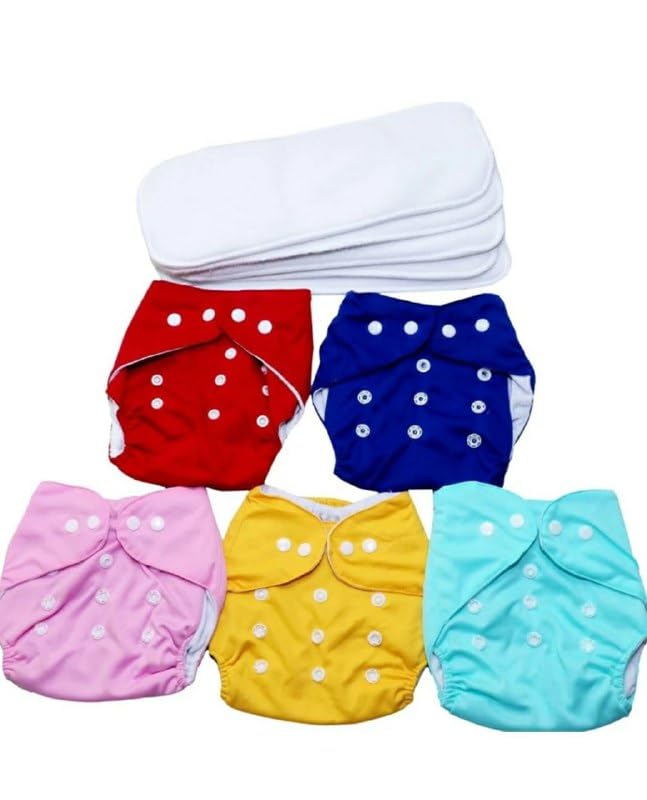 Miracle Moms Reusable Baby Cloth Diapers +Inserts/Washable Diapers for 0-3 Years Baby/White Inserts (Multicolor, One Size, 5, count)-picture-29