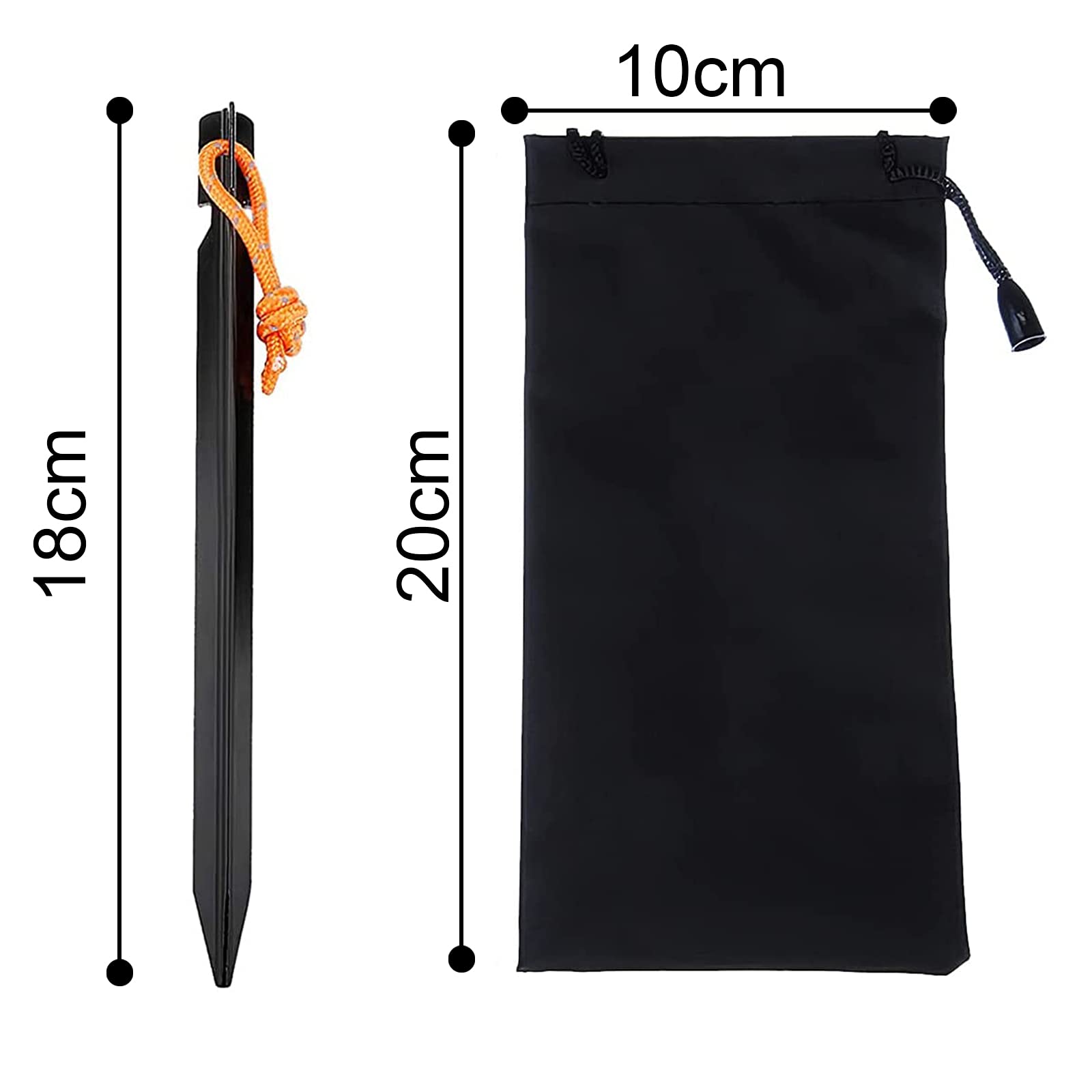 12 Picchetti Per Tenda In Lega Di Alluminio – 18 Cm, A Y, Con Corde E Borsa – Leggeri E Resistenti Per Campeggio, Spiaggia, Trekking