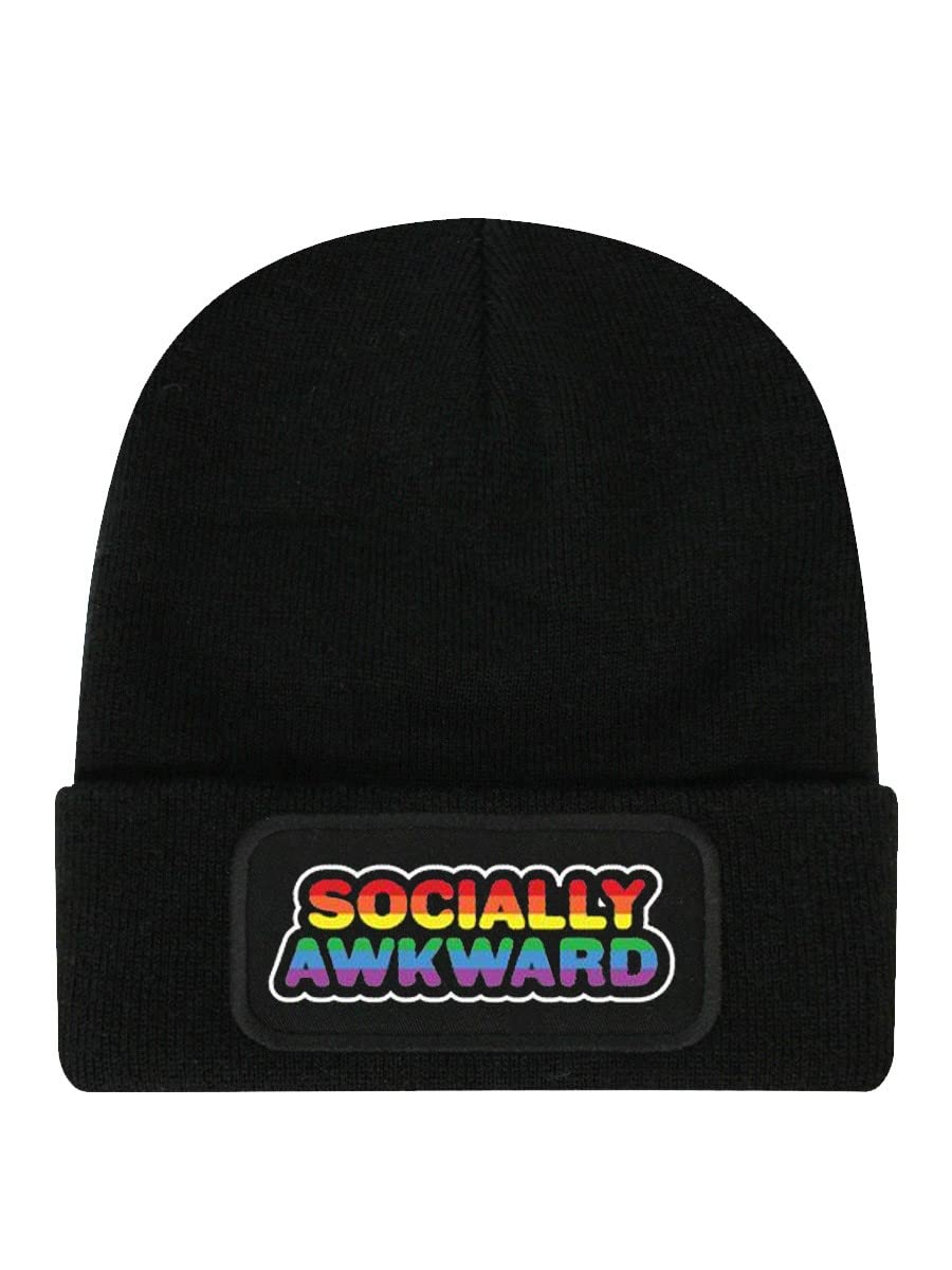 Grindstore Unisex Black Socially Awkward Beanie Hat