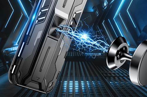 SORAKA Case for Xiaomi Redmi Note 11 4G with Stand Heavy Duty Protection Case for Redmi Note 11S 4G Case with Metal Plate for Magnetic Car Mount Silm Fit Case Green