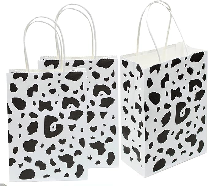 Party Port Cow/Farm Animals Theme Paper Return Gift Bags With Handles For Goodies, Birthday, Party Favors (12 Pack, 8.5 X 6.2 X 3.1 In, White) (B0DGZ62NTX) Amazon Price History, Amazon Price Tracker