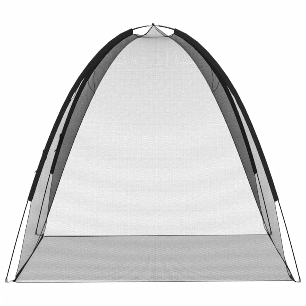 vidaXL Moustiquaire mongole avec portes 220 maille noir 200x150x140 cm, moustiquaire pour lit, moustiquaire portable,, moustiquaire pliable