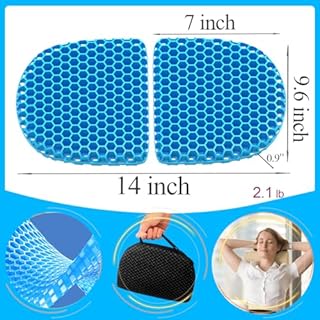 Small Foldable Seat Cushion 0.9-Inch Thick, Portable Cooling Mini Gel for Pressure Relief, Light Travel Cushion, Honeycomb Gel Design, Foldable for Easier Storage